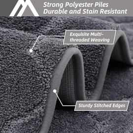 COSY HOMEER Kitchen Rugs Washable Non Slip Kitchen Mats for Floor Absorbent Kitchen Carpet 20" x 32" Soft Rugs for Kitchen,Sink Mat,Entrance,Area Rugs,Dark Grey