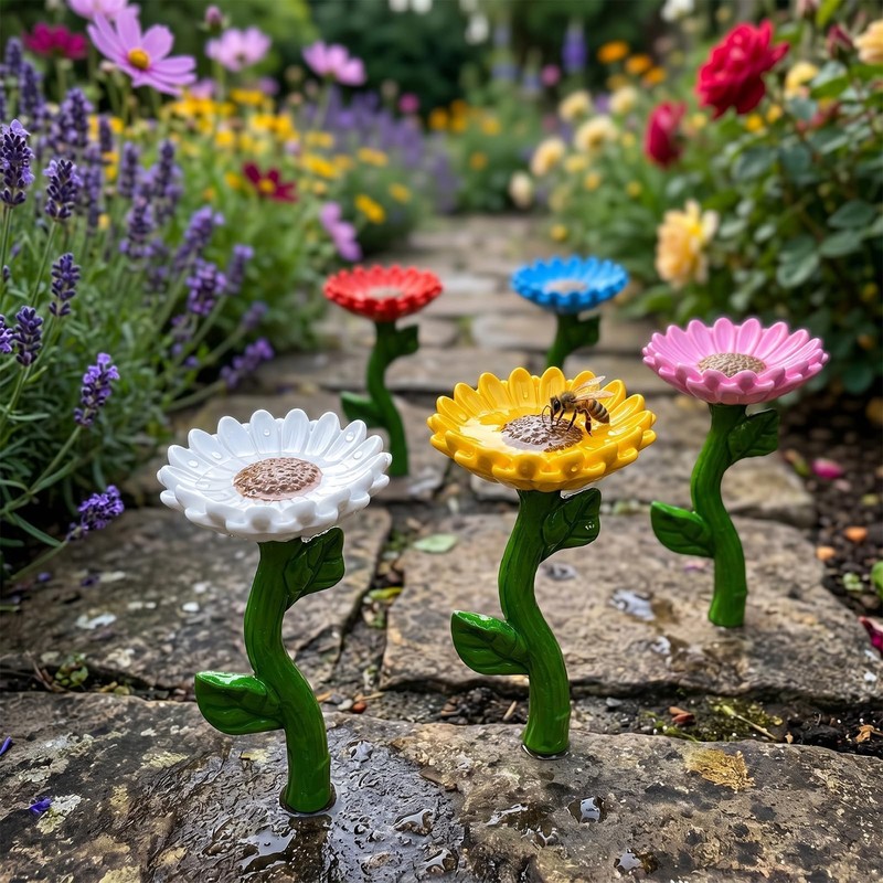5 Set Bee Watering Station Insect Drinking Cups for Garden