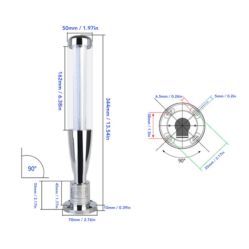 LED Signal Tower Stack Light Industrial Warning Column Andon Rotatable
