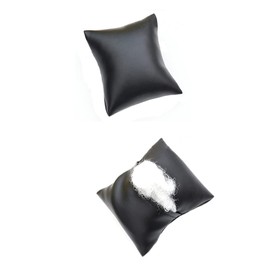Upstore 6Pcs Black PU Leather Small Bracelet Watch Pillow Bangle Cushions for Jewelry Displays Stand 3.15 x 3.54 inch