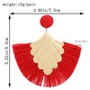QUSIJIA Statement Bohemian Tassel Drop Earrings Lightweight Silky Thread Fan