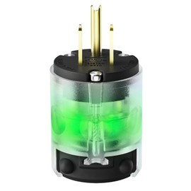 Yomiuwo Lighted 15 Amp 125 Volt NEMA 5-15P 2 Pole 3 Wire Grounding Straight Blade Electrical Plug Replacement Cord Outlet Commercial Grade, Black, 1 Pack