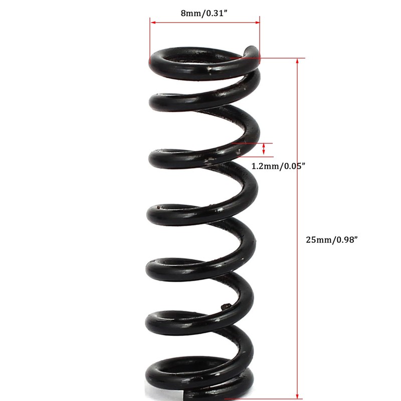 TA-VIGOR 10Pcs Extended Compressed Spring, 1.2mm Wire Dia, 8mm OD,