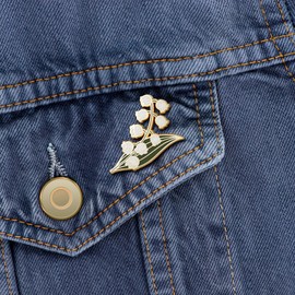 Lily of the Valley Enamel Lapel Pin : Elegant May Birth Flower A Delicate White Flower Brooch, Ideal Birthday Gift for the Floral Lover's Collection Stylish Flower Brooch (1)