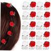 Mikinona 20Pcs Rose Flower Hair Clips for Women Cute Small