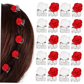 Mikinona 20Pcs Rose Flower Hair Clips for Women Cute Small Barrettes Tiny Hair Clamps Hair Accessories Stylish Floral Design for Everyday Wear