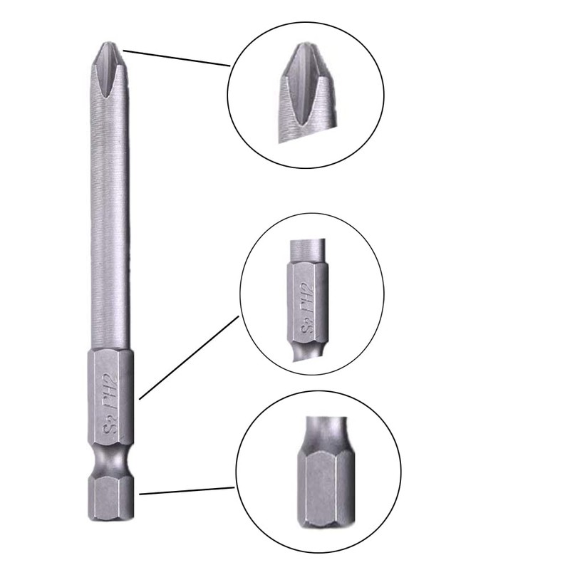 Phillips Cross Screwdriver Bits Set, 8Pcs 1/4 inch Hex Shank