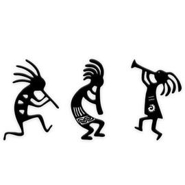 Metal Kokopelli Wall Art – Kokopelli Wall Decor Southwest Wall Decor for Indoor & Outdoor Use(Set of 3,Black)