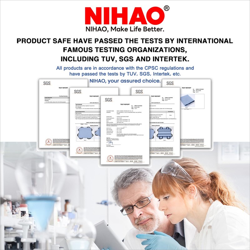 NIHAO Draw Sheet with Handles Positioning Bed Pad Washable 43"