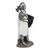 Ebros White Cloak Caped Medieval Crusader Bardiche Axeman Figurine