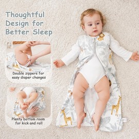 Looxii Baby Sleep Sack 0.5 TOG, 100% Cotton 3 Pack Wearable Blanket Baby Sleep Bag for Newborn Infant, 2-Way Zipper Lightweight Toddler Sleeping Sack 0-6 Months