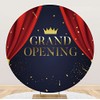 Yeele 6.5x6.5ft Grand Opening Round Backdrop Red Curtain Gold Crown