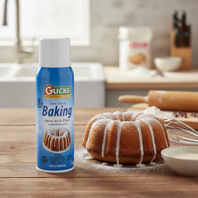 Glicks Baking Spray with Flour, 14 oz | Non-Stick Cooking