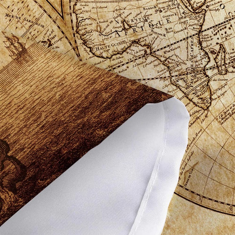 JAWO Medieval Compass Map Wall Hanging Decoration Tapestry, Metro Style,