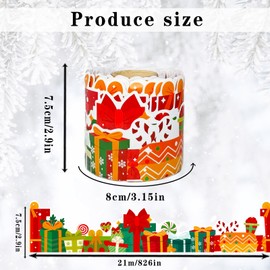 69 Feet Christmas Themed Bulletin Board Border, Christmas Gift Box Pattern Border Trim Border Stickers, Winter Classroom Decoration Strip, Winter Christmas Classroom Blackboard Wall Decoration