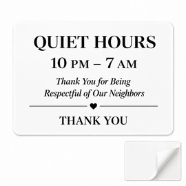 Quiet Hours Homestay Acrylic Sign: Full Back Adhesive Acrylic Wall Sign