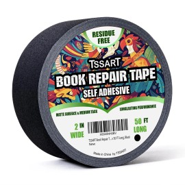 TSSART Book Repair Tape - Self Adhesive Matte Book Binding Tape for Reinforci...