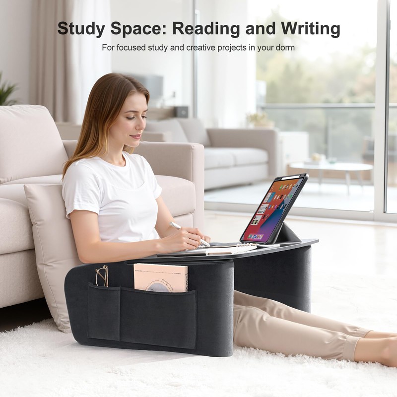 OPTIXCELL Lap Desk with Arm Rest, Ergonomic 17" Laptop Desk