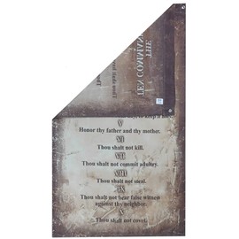 Trade Winds The Ten Commandments Exodus 20:1-17 Vertical Distressed Premium Quality Heavy Duty Fade Resistant 3x5 3'x5' 100D Woven Poly Nylon Flag Banner Sleeve & Grommets,Multi