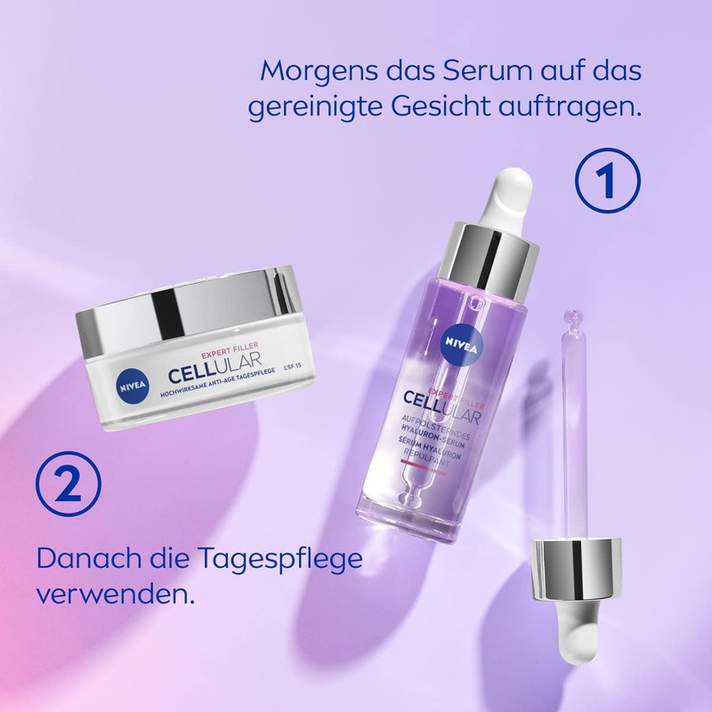 Nivea Cellular Filler Hyaluron Serum Essence, Preparatory Face Serum, Moisturising,