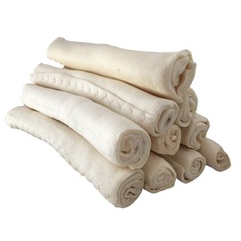 123 Treats - Premium Rawhide Retriever Rolls for Dogs Bone 9-10” (6 Count) All-Natural Grass-Fed Free-Range Hand Rolled Dog Bones Medium and Large Dogs