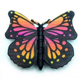 HAPPYGRIPS Cute Phone Grip: Colorful Monarch Butterfly Phone Stand Holder 360 Rotation Kickstand Grip Stand with Flying Wings for Smartphone Tablet Cell Phone Accessory - (Orange & Magenta)