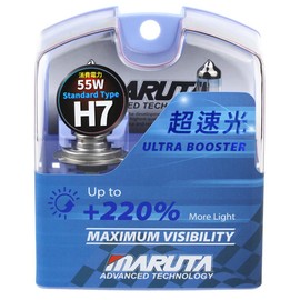 MARUTA H7 55W ULTRA BOOSTER - Maximale Sichtbarkeit 220% | Xenon Lampen 38000K Halogenlampen | ECE Prüfzeichen - Designed in Japan!v