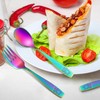 Pimoys 6 Pieces Toddler Utensils Kids Rainbow Silverware Stainless Steel