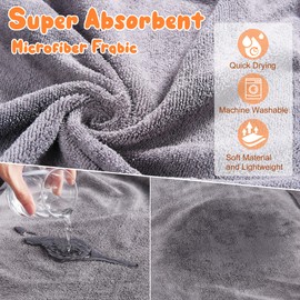 HezzLuv Bathrobe for Dogs, Microfibre Dog Bathrobe for Medium and Large Dogs, Grey Bath Towel, Dog Towel, Quick Drying, Super Absorbent, for Dogs and Cats (Orange, XL)