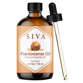 Siva Frankincense Essential Oil - 4 Fl Oz – 100% Natural Boswellia Serrata Oil - for Diffuser, Face, Skin Care, Aromatherapy, Hair Care, Scalp and Body Massage - with Dropper