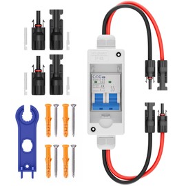 Solar Panel Disconnect Switch, CGELE 63 Amp DC 1000V Breaker Box PV Disconnect Switch Miniature Circuit Breaker with IP65 Waterproof Box-Upgrade