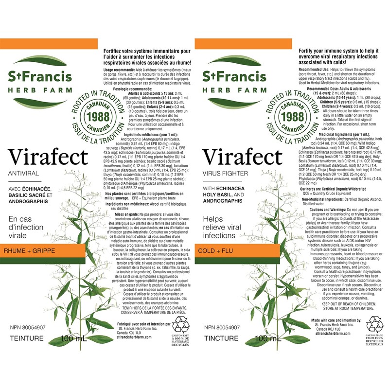 St. Francis Herb Farm Virafect - Herbal Tincture for Cold