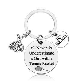 Tennis Gifts Tennis Lover Gift Tennis Keyring Tennis Gifts for Teen Girls Tennis Inspirational Gift for Tennis Girl Tennis Player Jewelry Tennis Team Gift Keyring Christmas Birthday Graduation Gift