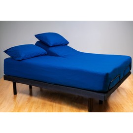 Oh Sheetz Flex/Split Top King Microfiber Bed Sheet Set with Oversized King Pillowcases - Flex Style Split Head Fits Up to 34" & Deep Pocket 18" Mattresses - Cobalt Blue