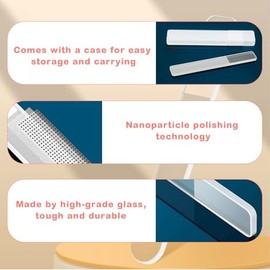 Glass Nail File, 2PCS Upgrade Nano Nail Shiner & Nail Buffers Polisher Crystal Acrylic Nail Care Manicure Tools for Home Salon or Travel Use