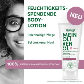 alkmene 2 x Body Lotion Dry Skin 200 ml - 100% Confirm Tension Reduction - Body Lotion for Men and Women with Olive Oil - Vegan Moisturising Lotion - Body Lotion for Very Dry Skin