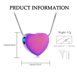 VCCWYQK Paw Print Heart Urn Necklace for Ashes for Women Men Cremation Jewellery Memorial Keepsake Necklace for Dog/Cat Ash, One size, Metal, No Gemstone