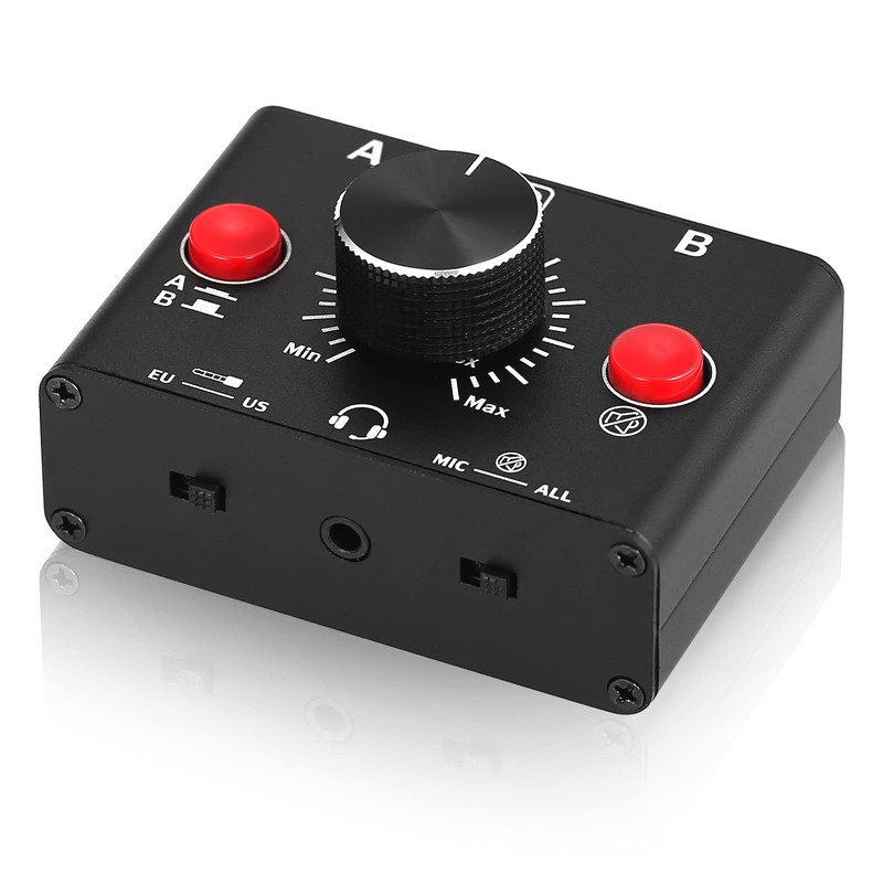 Douk Audio Mini 2-Way Microphone MIC Switch Box Headphone Speaker