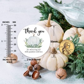 90 Little Pumpkin Baby Shower Thank You Stickers, Baby Shower Party Favor,Fall Themed Favor Stickers (2 Inch)