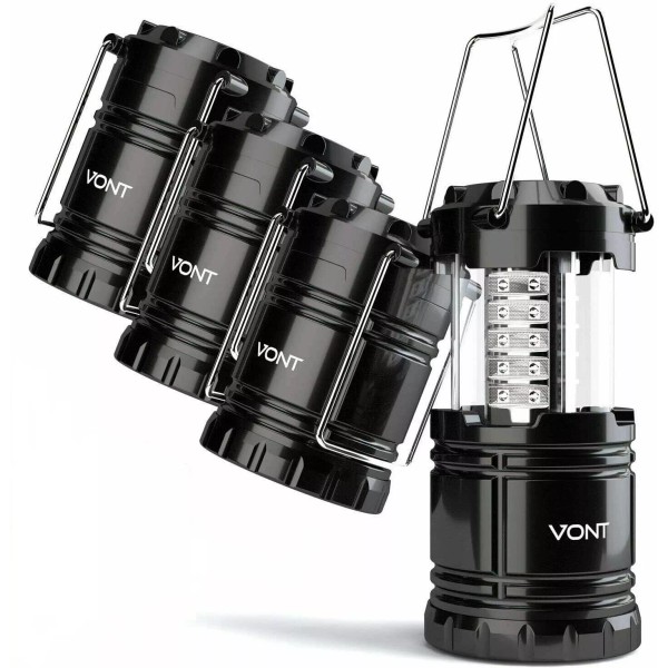 Vont 4 Pack Super Bright LED Camping Lanterns, Emergency Outages