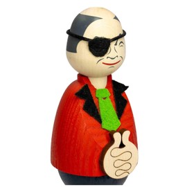 Seiffener Volkskunst Incense Smoker Traffic Light Incense Man Ore Mountains Wood Art 17 cm Politician Collectible Item Olaf Scholz with Eye Patch