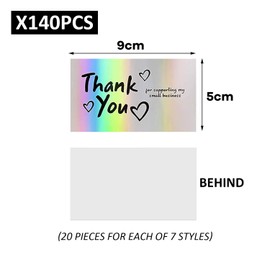 MEMOFYND 140 Laser Rainbow Cards, Thank You Cards, Holographic Rainbow Thank You Cards, Gratitude Greeting Cards, Suitable for Thanksgiving, Mid-Autumn Festival, Graduation Gifts