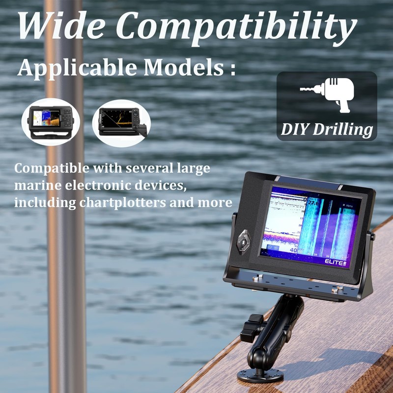 LOKTENWO Aluminum Alloy Fish Finder Mount, Marine Electronic Mount