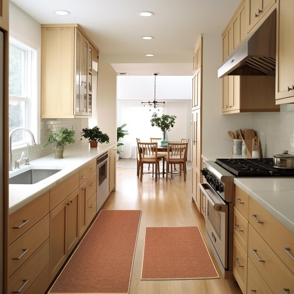 Teutorigos Kitchen Mats for Floor 2 Piece Ultra Thin, Non-Skid