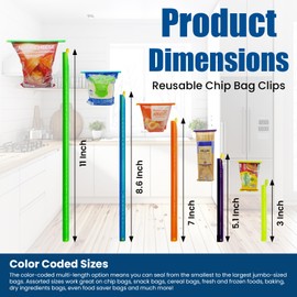 21 Bag Sealer Stick, Chip Bag Sealer Stick, Stay Fresh Bag Sealer Sticks, Plastic Closure Rods - 5 Diffrent Sizes Keep Plastic Bags Airtight Watertight & Food Fresh