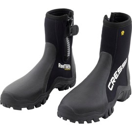 CRESSI Unisex Adult Reeftech RS Boots S (38/39 EU) Neoprene Boots 5 mm with Reinforced Sole, for Use in Cold Water, Black