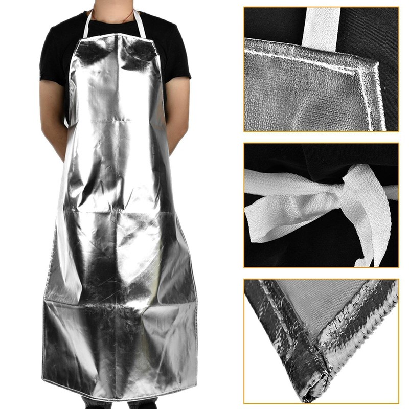 Tiiyee Heat Resistant Apron, 1000°C Fireproof Thermal Insulation Aluminum Foil