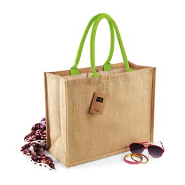 Westford Mill Jute Classic Shopper - Natural/Lime