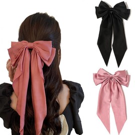 Rzilmer Barrette Clip, Hair Ornament, Hair Accessory, Ribbon, Princesses, Tea Parties, Weddings, Kimono, Graduation Ceremonies, Hair Clips, Popular, Big, Pink + Black