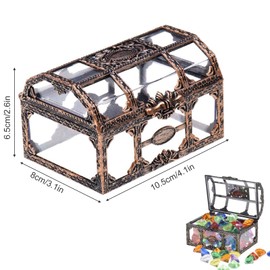 Acrylic Diamond, Diving Gem Pool, 20MM Multicolor Crystal Diamond, 100 PCS Colorful Diamond with Pirate Treasure Chest, Pirate Gem, Fake Ice Rocks, Vase Fillers, Plastic Crystal Crafts